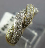 LARGE .59CT DIAMOND 14KT YELLOW GOLD 3D 2 ROW CLASSIC ROPE INFINITY LOVE RING