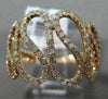 ESTATE WIDE .67CT ROUND DIAMOND 14K ROSE GOLD 3D MULTI WAVE CRISS CROSS FUN RING