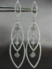 ESTATE LARGE 3.89CT DIAMOND 18KT WHITE GOLD 3D FLOWER TEAR DROP HANGING EARRINGS