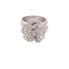 ESTATE LARGE .49CT DIAMOND 18KT WHITE GOLD 3D CLASSIC FLOWER MULTI BAND FUN RING