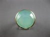 ESTATE LARGE 7.70CT AAA BLUISH GREEN CHALCEDONY 14KT YELLOW GOLD FILIGREE RING