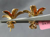 LARGE .41CT DIAMOND 18KT ROSE GOLD ROUND & BAGUETTE CLUSTER FLOWER STUD EARRINGS