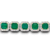 LARGE 19.80CT DIAMOND & AAA EMERALD 18KT 2 TONE GOLD 3D SQUARE OCTAGON BRACELET