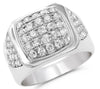 ESTATE 2.21CT DIAMOND 14KT WHITE GOLD CLASSIC ROUND FLORAL BEZEL ETOILE FUN RING