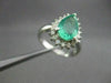 ESTATE LARGE 2.10CT DIAMOND & AAA COLOMBIAN EMERALD PLATINUM ENGAGEMENT RING