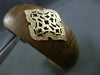 ESTATE .30CT DIAMOND 14K YELLOW GOLD HANDCRAFTED FILIGREE WOODEN BANGLE BRACELET