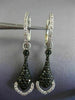 1.36CT WHITE & BLACK DIAMOND 14KT WHITE & BLACK GOLD 3D HEART TEAR DROP EARRINGS