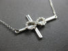 ESTATE .13CT DIAMOND 14KT WHITE GOLD 3D CLASSIC INFINITY CROSS FUN NECKLACE