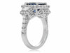 ESTATE GIA CERTIFIED 6CT DIAMOND & AAA SAPPHIRE PLATINUM 3D HALO ENGAGEMENT RING
