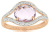 ESTATE 1.97CT DIAMOND & AAA AMETHYST 14K ROSE GOLD 3D OVAL & ROUND FUN LOVE RING