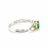 .74CT DIAMOND & EMERALD 18KT 2 TONE GOLD EMERALD CUT CRISS CROSS FRIENDSHIP RING