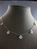 1.07CT DIAMOND 14KT WHITE GOLD ROUND FLOWER BY THE YARD CHANDELIER LOVE NECKLACE