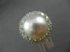 ESTATE LARGE 1.40CT DIAMOND & AAA SOUTH SEA PEARL 18KT WHITE GOLD HALO FUN RING