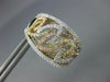 ESTATE LARGE 1.71CT DIAMOND 18K TRI COLOR GOLD 3D LEAF FILIGREE CLIP ON EARRINGS