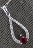 .28CT DIAMOND & AAA RUBY 14KT WHITE GOLD 3D PEAR SHAPE & ROUND FLOATING PENDANT