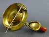 ANTIQUE LARGE AAA CORAL 14KT YELLOW GOLD 3D HANDCRAFTED FLOWER BROOCH PIN #26474