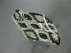 ESTATE EXTRA LARGE 3.52CT WHITE & BLACK DIAMOND 14KT WHITE GOLD 3D COCKTAIL RING