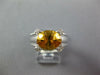 ESTATE LARGE 3.32CT DIAMOND & AAA CITRINE 18KT WHITE GOLD OVAL & ROUND FUN RING