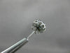 ESTATE 1.45CT DIAMOND & AAA SAPPHIRE 14KT WHITE GOLD ROUND FLOWER STUD EARRINGS