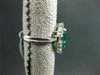 ANTIQUE LARGE 1.4CT DIAMOND & AAA COLOMBIAN 18K WHITE GOLD MARQUISE CLUSTER RING