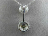 ESTATE 1.0CT ROUND DIAMOND 14K WHITE GOLD 3D FLOWER DOUBLE CLUSTER PENDANT #1939