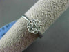 ESTATE LARGE .47CT DIAMOND 18KT WHITE GOLD FLOWER CLUSTER PROMISE RING BEAUTIFUL