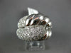 ESTATE LARGE 1.58CT DIAMOND 14KT WHITE GOLD 3D CLASSIC LOVE KNOT FUN RING