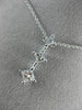 ESTATE LARGE .63CT PRINCESS CUT DIAMOND 14KT WHITE GOLD 3 STONE PENDANT #16731