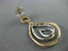 ESTATE .53CT DIAMOND 18KT 2 TONE GOLD 3D CLASSIC TEAR DROP LOVE HANGING EARRINGS