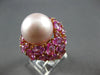 EXTRA LARGE 15.47CT AAA PINK SAPPHIRE & PINK SOUTH SEA PEARL 18KT ROSE GOLD RING