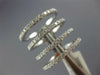 ESTATE LARGE 1.02CT DIAMOND 18KT WHITE GOLD 3D MULTI ROW DETACHED BAR FUN RING