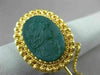 ANTIQUE LARGE AAA JADE 18KT YELLOW GOLD HANDCRAFTED LADY CAMEO LAPEL PIN #22528