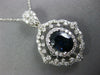 LARGE 4.7CT DIAMOND & AAA SAPPHIRE 14K WHITE GOLD OVAL FILIGREE FLOATING PENDANT