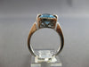 4.66CT DIAMOND & AAA BLUE TOPAZ 14KT WHITE GOLD CUSHION & ROUND ENGAGEMENT RING