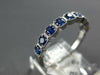 .60CT AAA SAPPHIRE 14K WHITE GOLD ROUND FILIGREE SEMI ETERNITY ANNIVERSARY RING