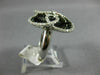 ESTATE LARGE 3.43CT WHITE & BLACK DIAMOND 14KT WHITE GOLD LOVE KNOT FLOWER RING