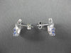 ESTATE 1.0CT DIAMOND & AAA TANZANITE 14KT WHITE GOLD TRILLION X STUD EARRINGS