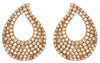 ESTATE .65CT DIAMOND 14KT ROSE GOLD 3D CLASSIC OPEN TEAR DROP HANGING EARRINGS