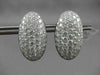ESTATE LARGE 7.07CTW DIAMOND 18KT WHITE GOLD OVAL FILIGREE PAVE CLIP ON EARRINGS