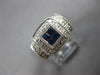 WIDE 1.32CT DIAMOND & AAA SAPPHIRE 14KT WHITE GOLD PRINCESS & ROUND SQUARE RING