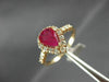 ESTATE 1.57CT DIAMOND & AAA RUBY 14KT ROSE GOLD 3D PEAR SHAPE ENGAGEMENT RING