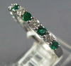 ESTATE .74CT DIAMOND & AAA EMERALD 18K WHITE GOLD CLASSIC 2.5MM ANNIVERSARY RING