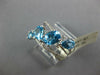 LARGE 2.8CT DIAMOND & AAA BLUE TOPAZ 14K WHITE GOLD MULTI SHAPE CRISS CROSS RING