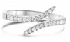 ESTATE .31CT DIAMOND 14KT WHITE GOLD 3D ROUND CLASSIC CRISS CROSS FUN RING