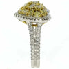 LARGE 2.99CT WHITE & FANCY YELLOW DIAMOND 18KT 2 TONE GOLD MULTI SHAPE LOVE RING