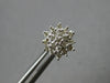 ESTATE .40CT DIAMOND 14KT WHITE GOLD CLASSIC CLUSTER FLOWER STAR STUD EARRINGS