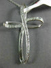 ESTATE LARGE .35CT DIAMOND 14KT WHITE GOLD 3D SWIRL PAVE CROSS PENDANT #11433