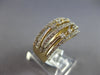WIDE .82CT DIAMOND 14KT YELLOW GOLD 3D MULTI ROW WAVE WEDDING ANNIVERSARY RING