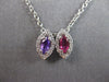 .32CT DIAMOND & AAA RUBY & AMETHYST 14KT WHITE GOLD MARQUISE SHAPE HALO PENDANT