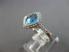 1.62CT DIAMOND & AAA BLUE TOPAZ 14K WHITE GOLD CUSHION & ROUND FILIGREE FUN RING